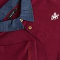 Senlak Denim Collar Anglo-Saxon Polo Shirt - Burgundy
